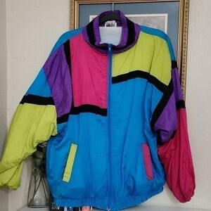 Vintage 80's Mureli Jacket Retro Colorblock Rockabilly 90s